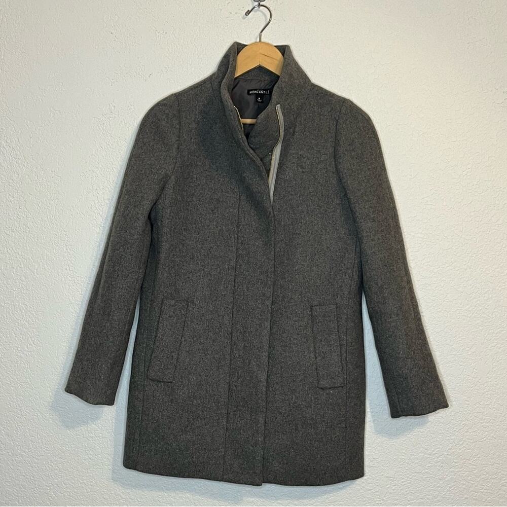 J Crew Mercantile city coat wool blend structured zip close Career Contemporary